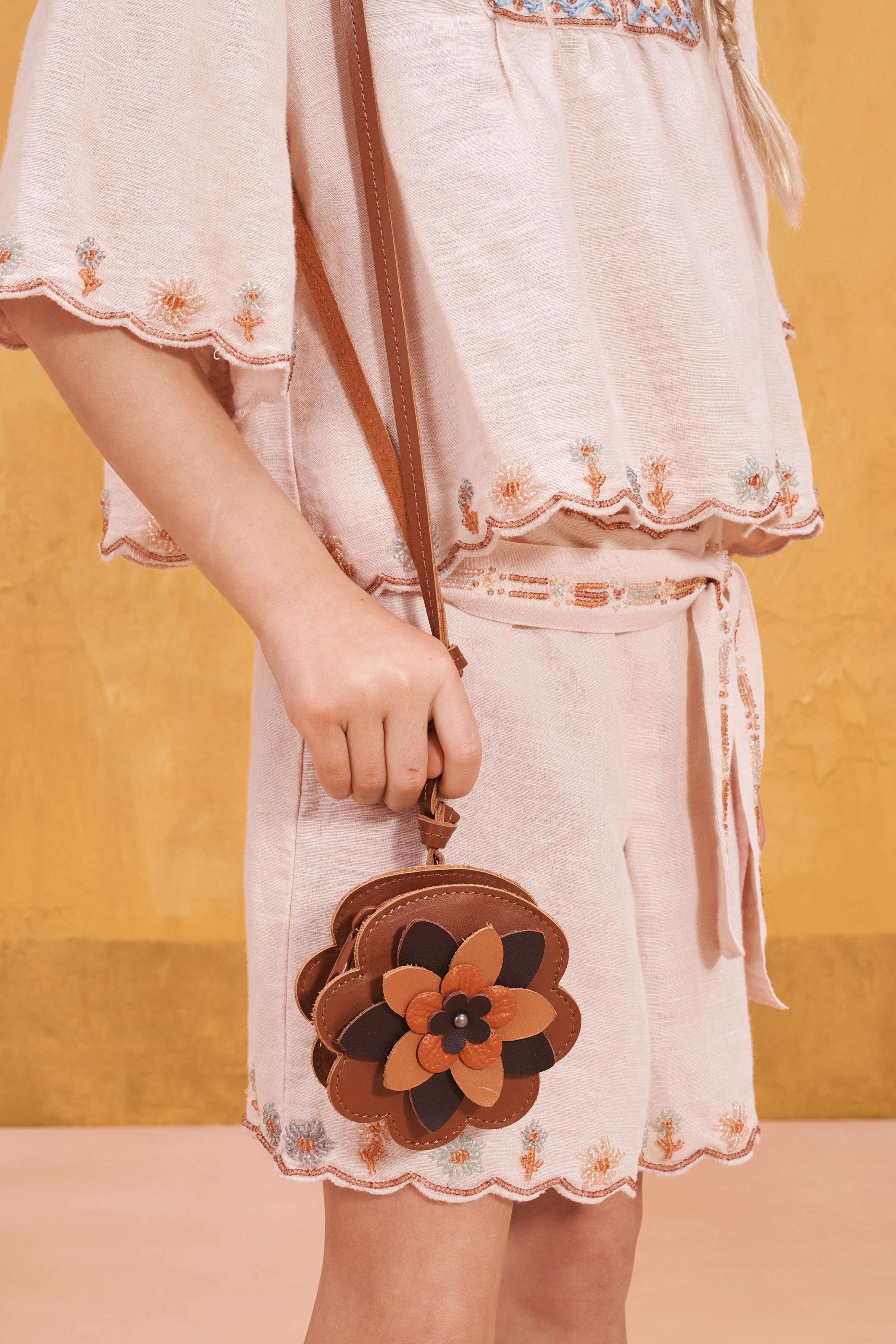 LEATHER FLOWER SLING BAG LIMITED EDITION - Brown | ZARA United States