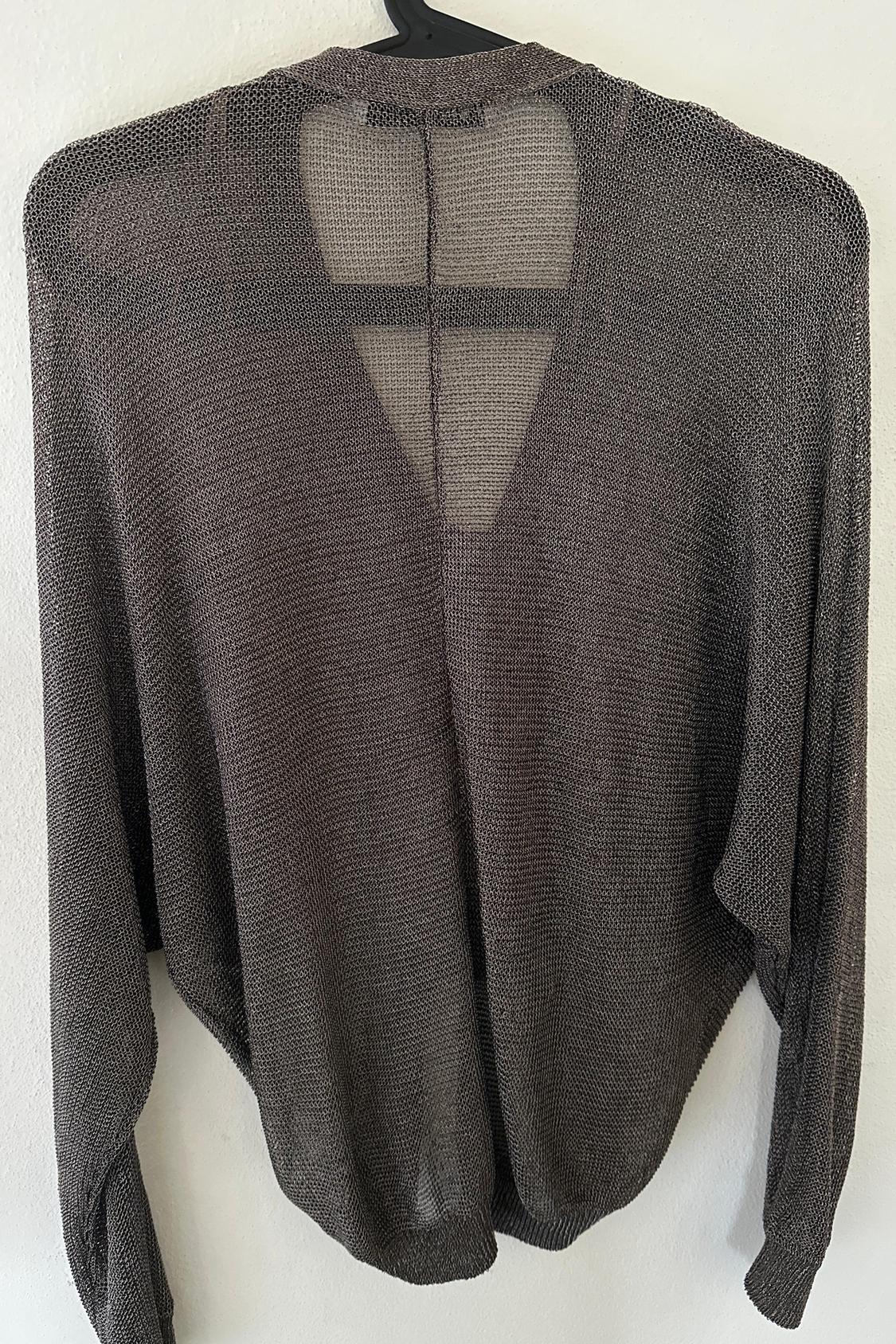 CARDIGAN BOMBER IN RETE METALLIZZATA ARGENTO - Image 2
