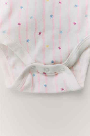 3-PACK OF CIRCUS PRINT BODYSUITS - Pink / White by Zara