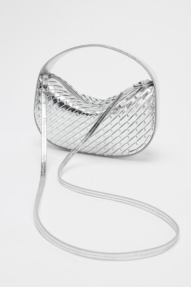 BRAIDED-EFFECT HANDBAG - Silver by Zara - Image 3