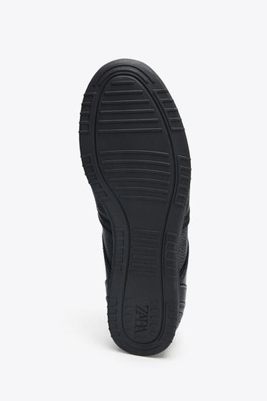 LEATHER TRAINERS - Black by Zara - Image 4