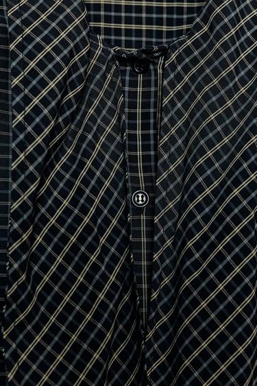 CHECK SHIRT WITH COTTON SCARF - Black / Ecru by Zara - Image 9