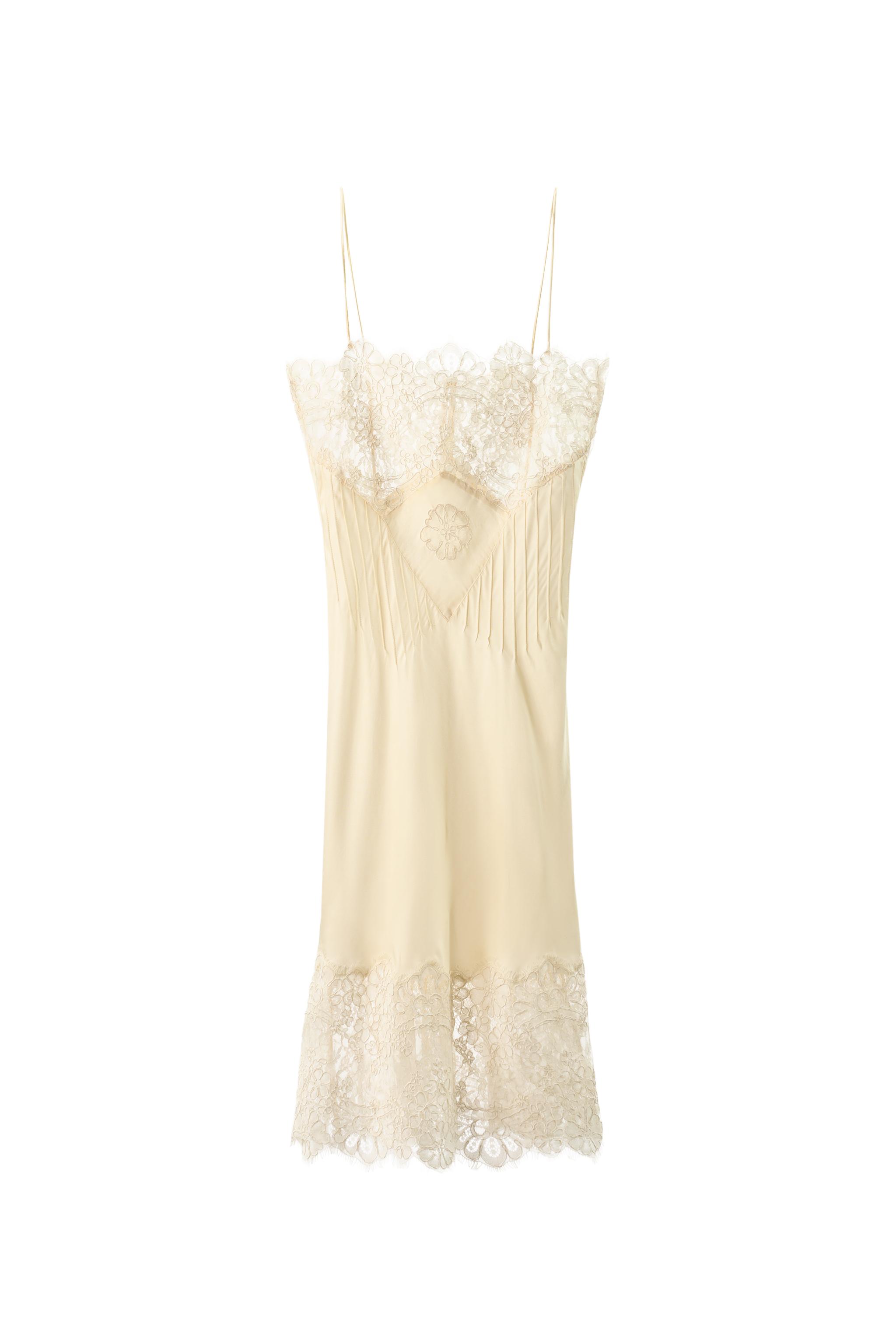 SATIN LACE SLIP DRESS - Ecru | ZARA United States SATIN LACE SLIP DRESS - Ecru | ZARA United States