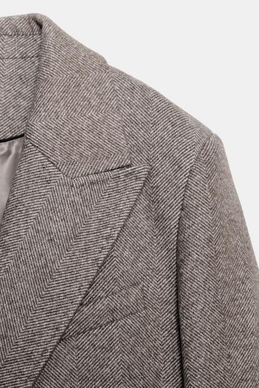 VESTE À ÉPAULETTES CHEVRON - Marron / Taupe de Zara - Image 8