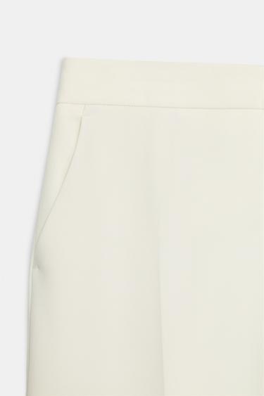 PANTALON DROIT TAILLE HAUTE - Écru moyen de Zara - Image 3