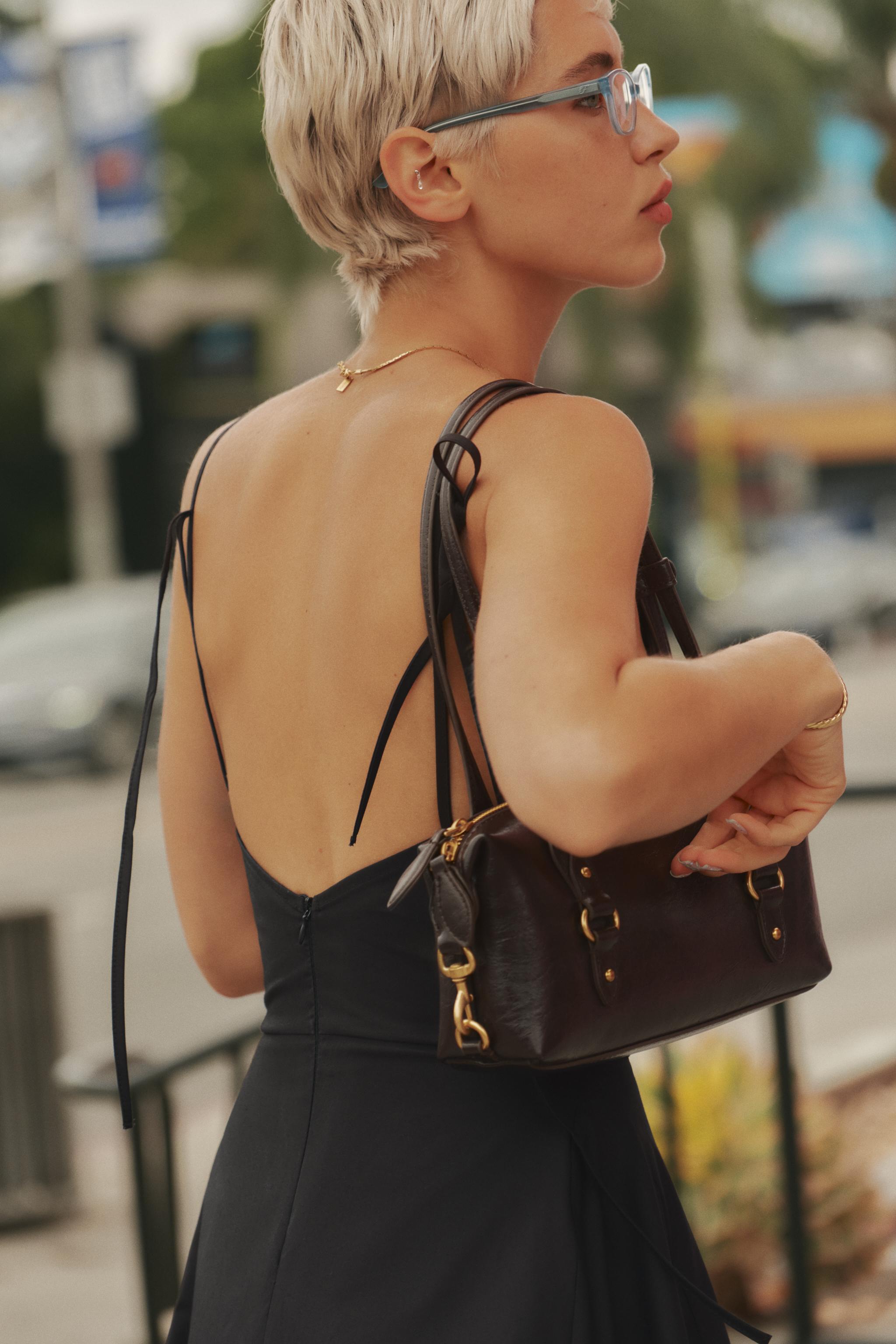ROBE MI-LONGUE EN GABARDINE ÉVASÉE