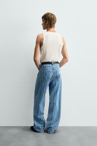 JEAN RAYURES TEXTURÉ - Bleu de Zara - Image 2