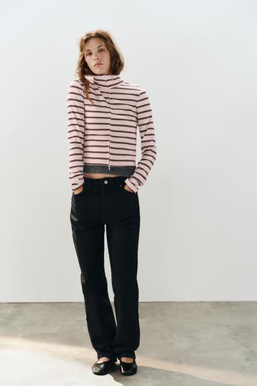 Zaras JEANS TRF CONFORT SLIM HÖG MIDJA - Svart