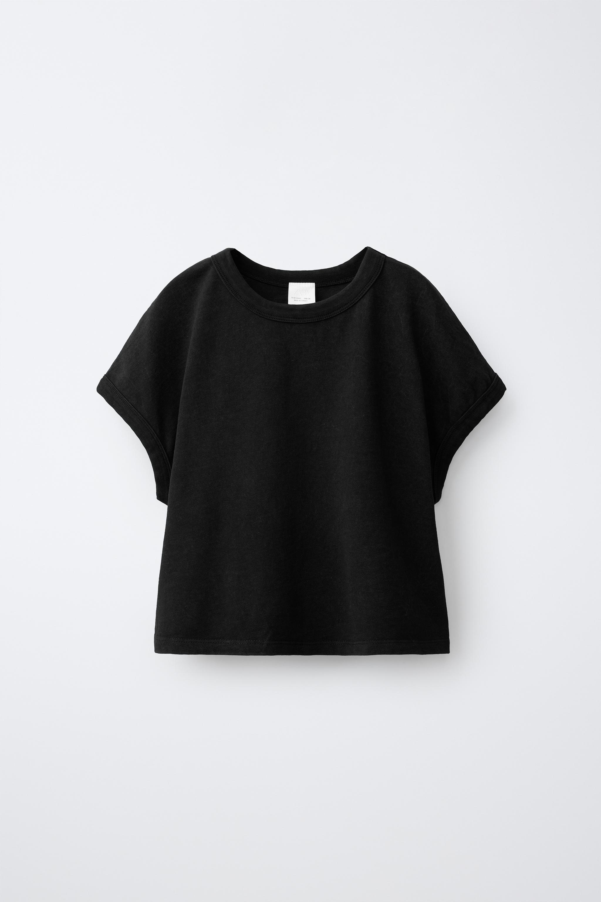 WASHED EFFECT T-SHIRT AND BALLOON PANTS SET — Black (alternate view)