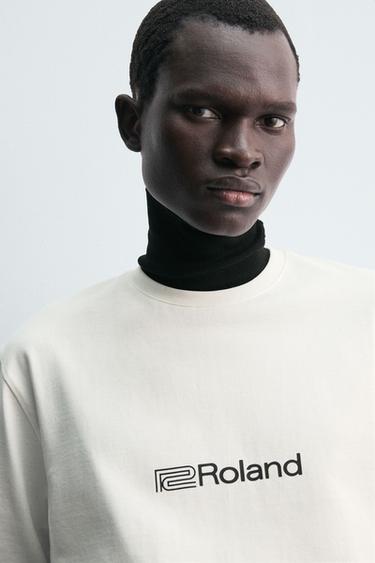 T-SHIRT HEAVYWEIGHT ROLAND CORPORATION © - Blanc de Zara - Image 4