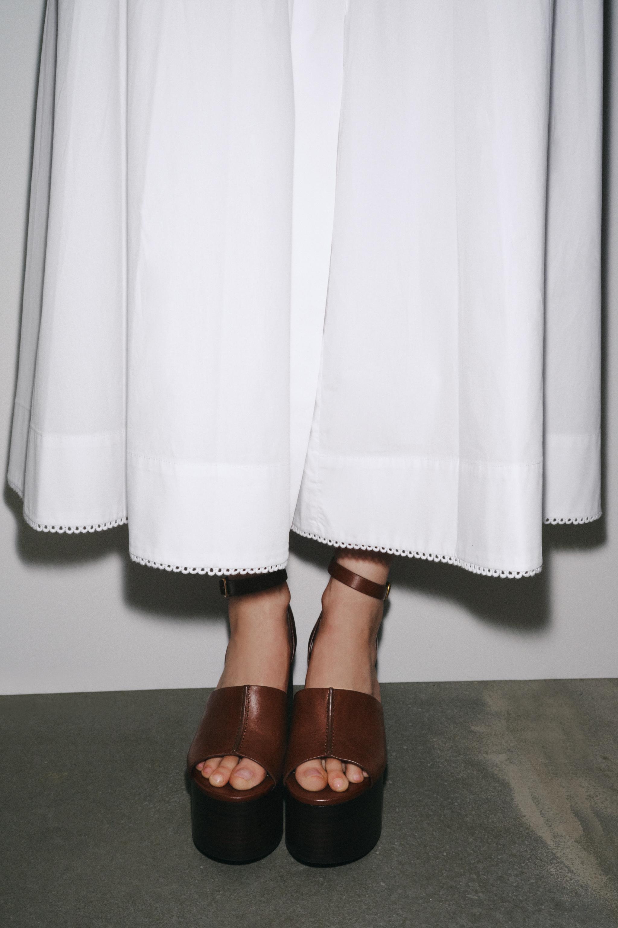 LEATHER WEDGE SANDALS WITH STRAP