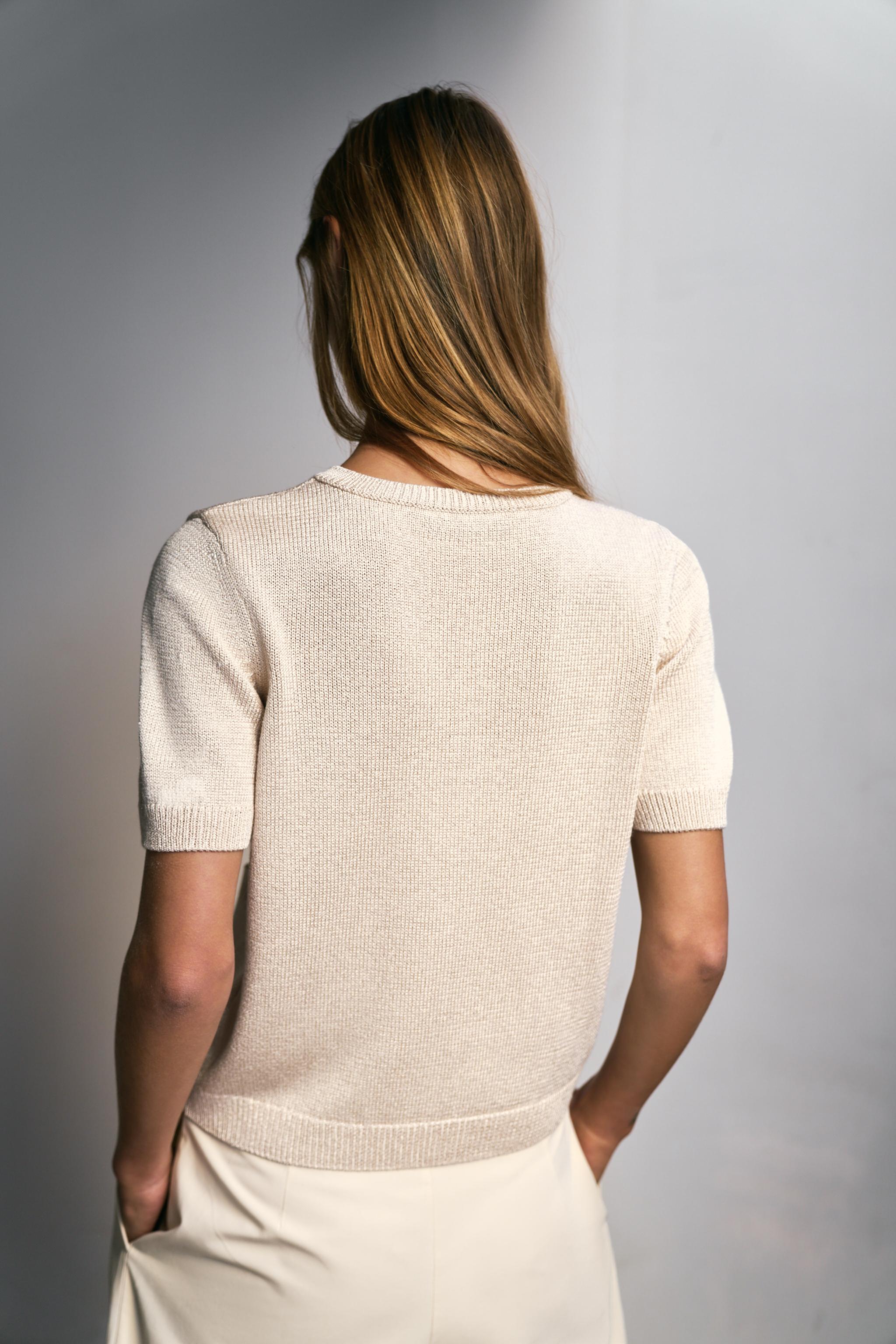 GILET EN MAILLE MANCHES COURTES