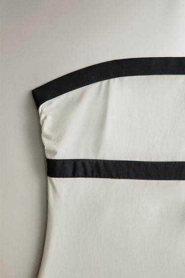 MAILLOT DE BAIN DE PLAGE BANDE CONTRASTANTE - Écru de Zara - Image 1