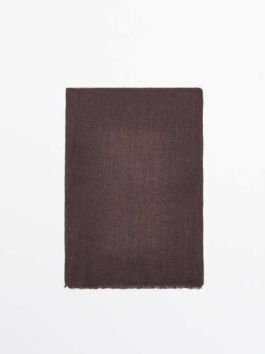 Zara 100% linen scarf - Burgundy