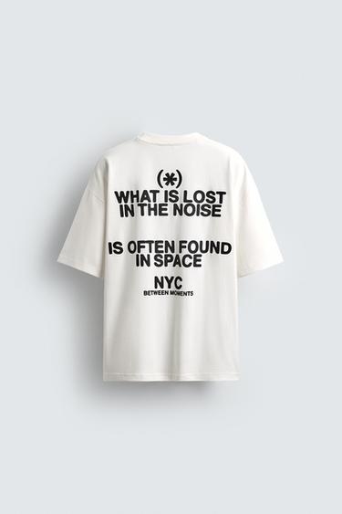 T-SHIRT IMPRIMÉS EFFET GOMMÉ - Blanc cassé de Zara - Image 7