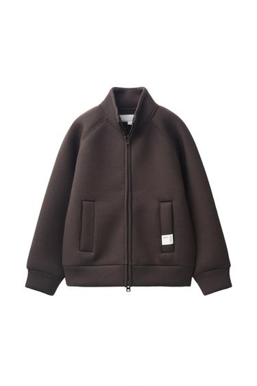 НЕОПРЕНОВИЙ СВІТШОТ ІЗ БЛИСКАВКОЮ - Коричневий Zara