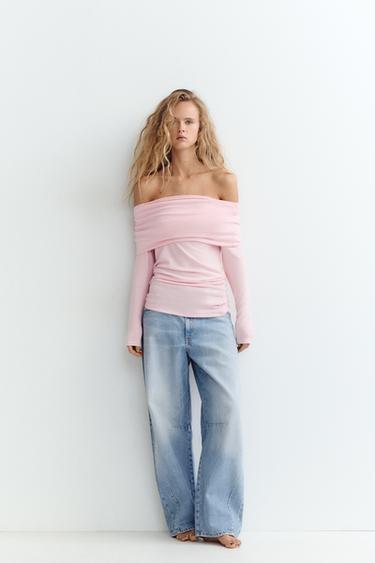 SOFT DRAPED STRAPLESS TOP - Pink by Zara - Image 0