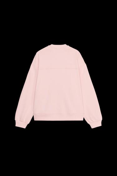 SWEATSHIRT MIT ETIKETT - Rosa von Zara