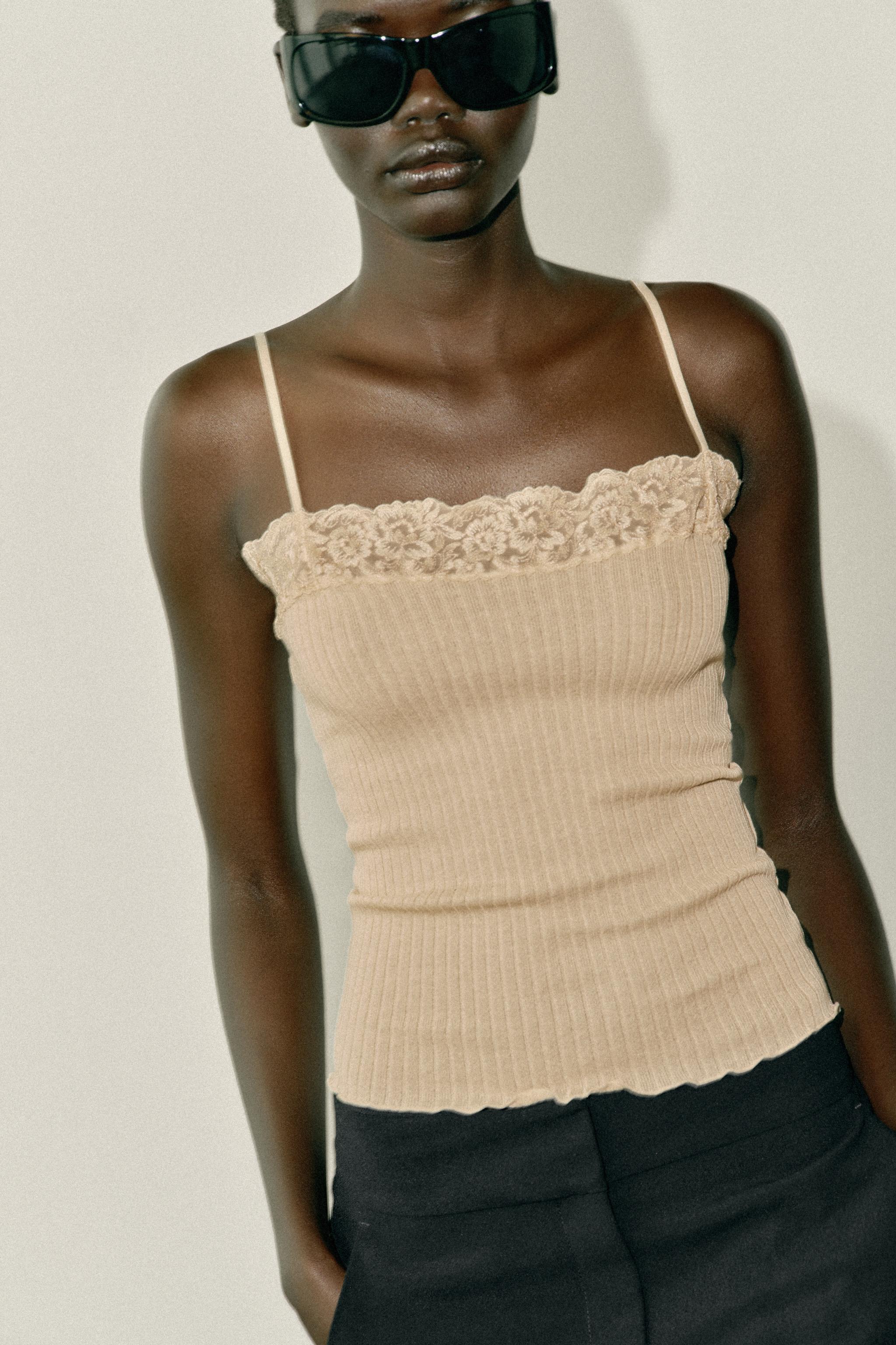 Женские топы Zara LACE CAMISOLE — фото 2