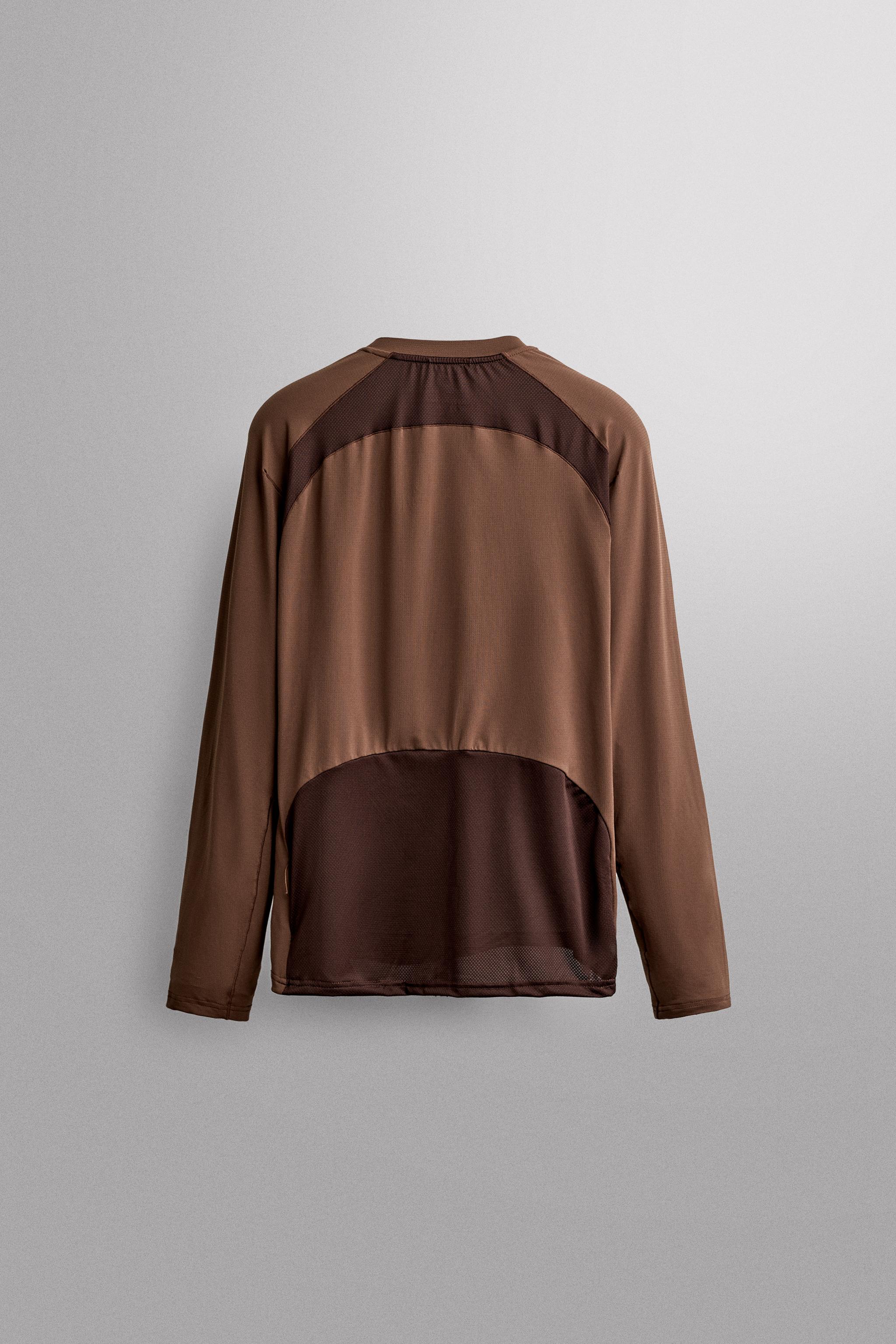 COLOR BLOCK QUARTER-ZIP T-SHIRT
