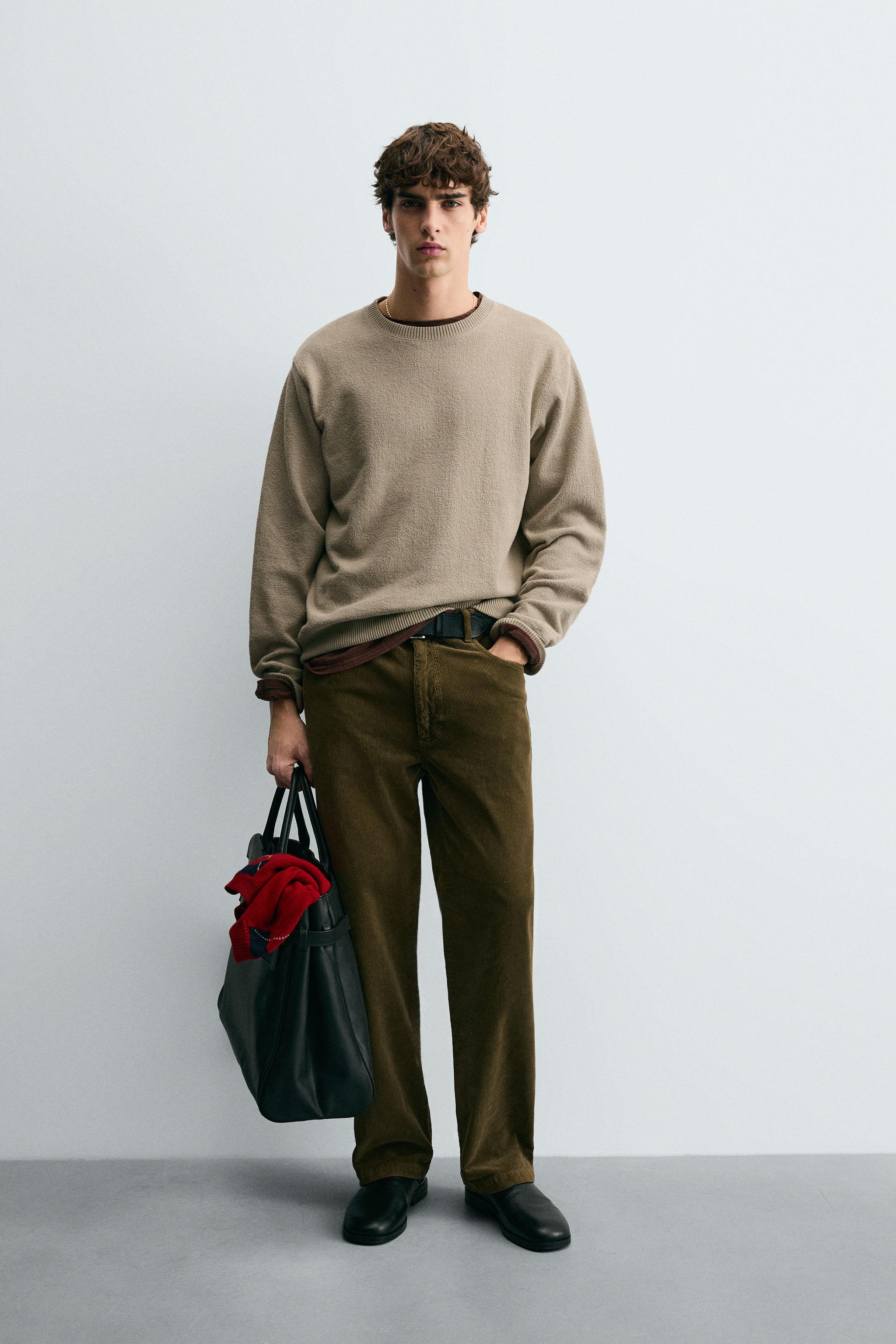TEXTURED CREWNECK SWEATSHIRT - Light beige | ZARA South Africa