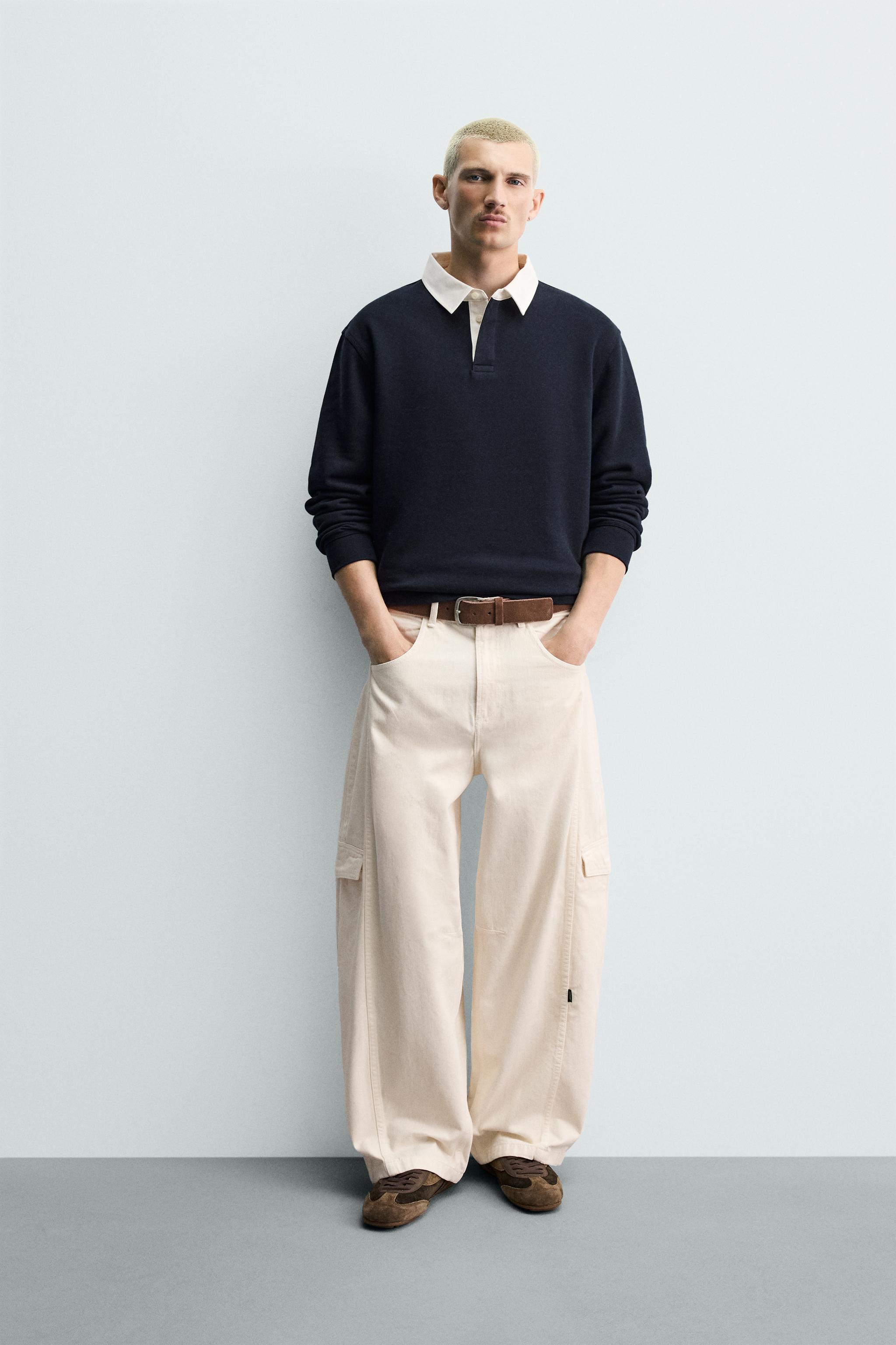 シームディテールバギーフィットカーゴパンツ - エクリュ | ZARA Japan シームディテールバギーフィットカーゴパンツ - エクリュ | ZARA Japan