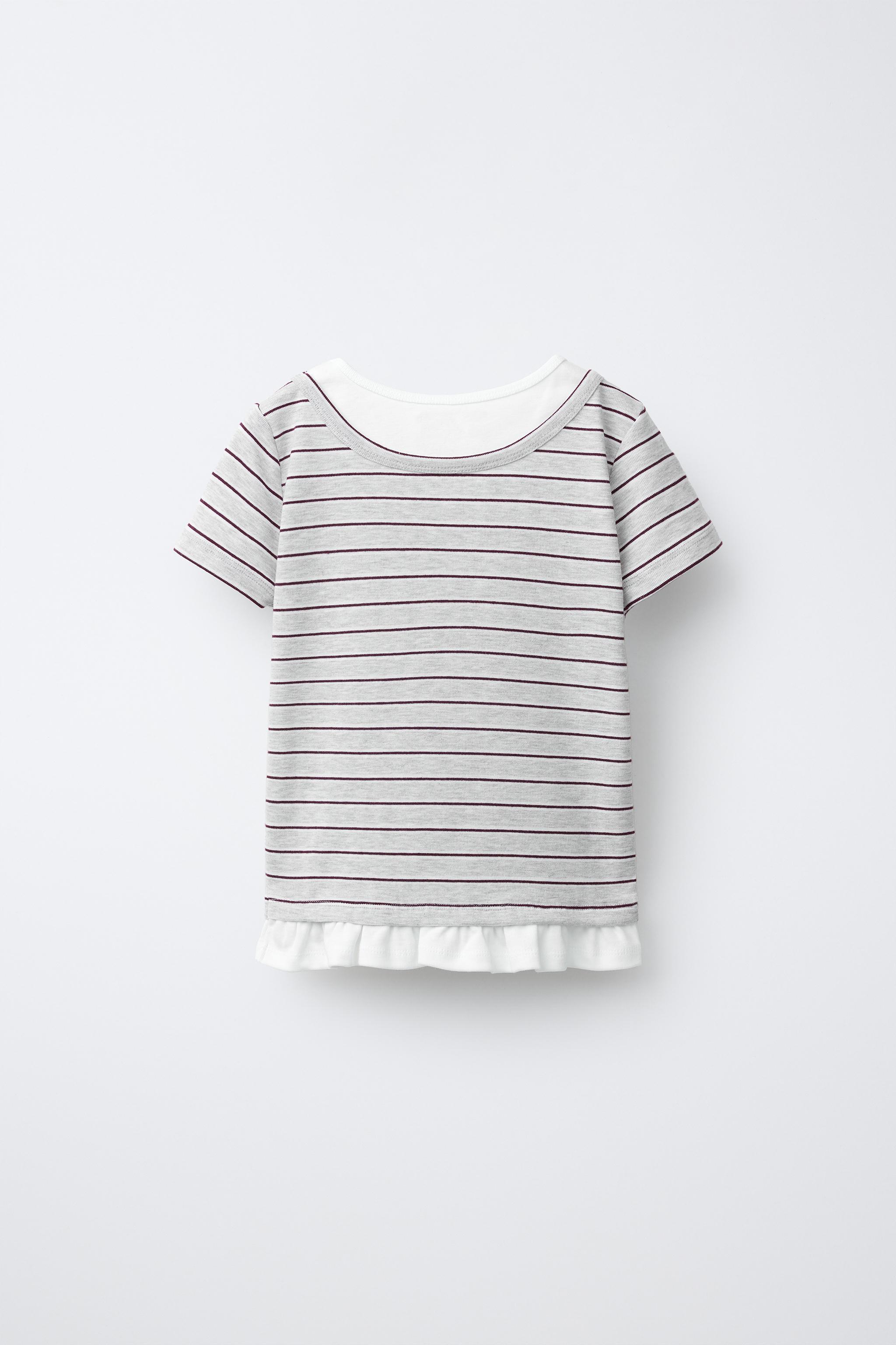 STRIPED DOUBLE COLLAR T-SHIRT