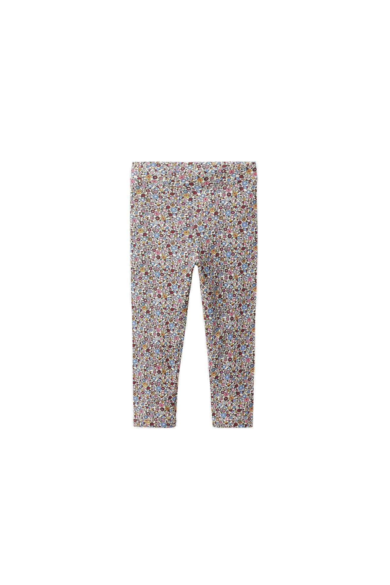 FLORAL AND SOLID LEGGINGS TWO-PACK — Blue