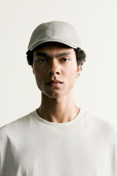 CHECK TEXTURED BERET - Pearl grey by Zara - Image 0