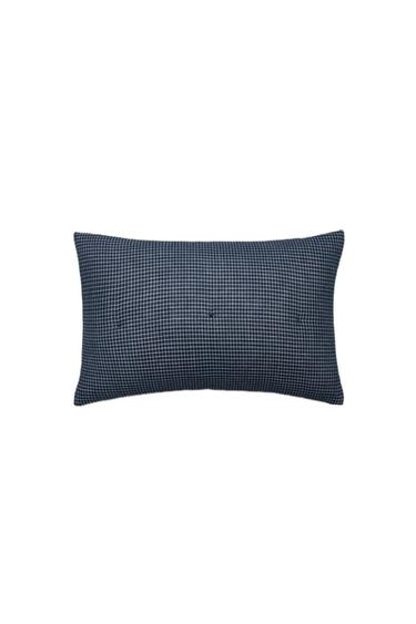 Zara KIDS' REVERSIBLE CHIFFON QUILT THROW PILLOW COVER - Navy blue