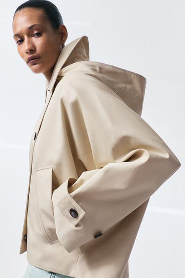 TRENCH CORTO WATER REPELLENT ZW COLLECTION - Crudo / Beige de Zara