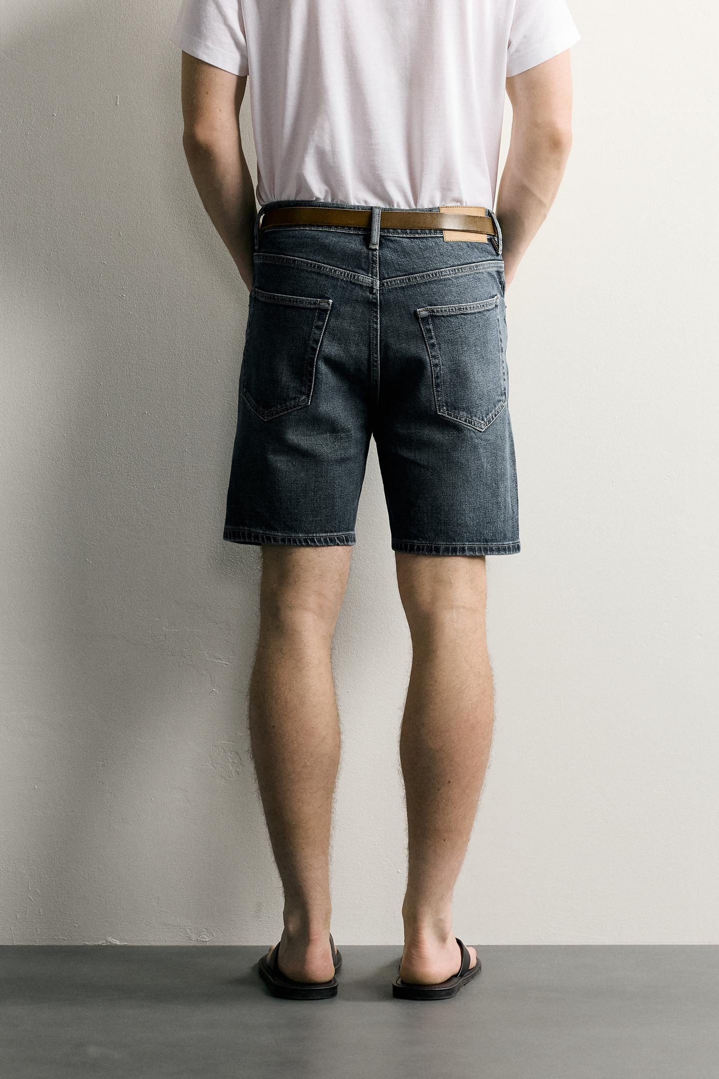 Мужские шорты Zara Regular Fit Denim Shorts, цвет: Синий, вариант 1 — фото 3