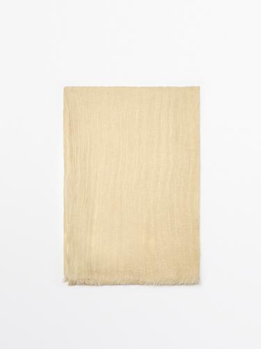 Zara 100% linen scarf - Biscuit