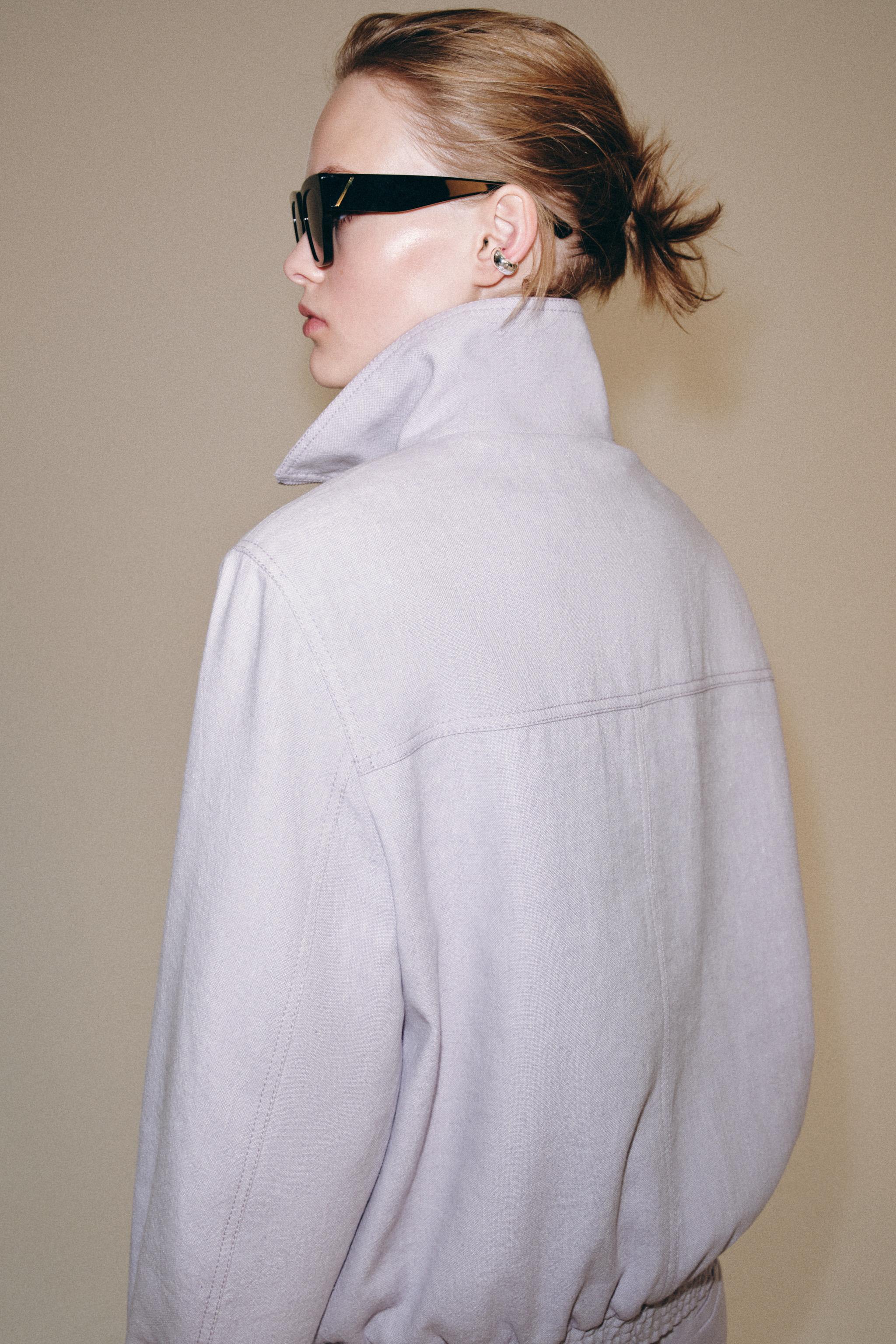 Женские куртки Zara LINEN BLEND BOMBER JACKET ZW COLLECTION — фото 5