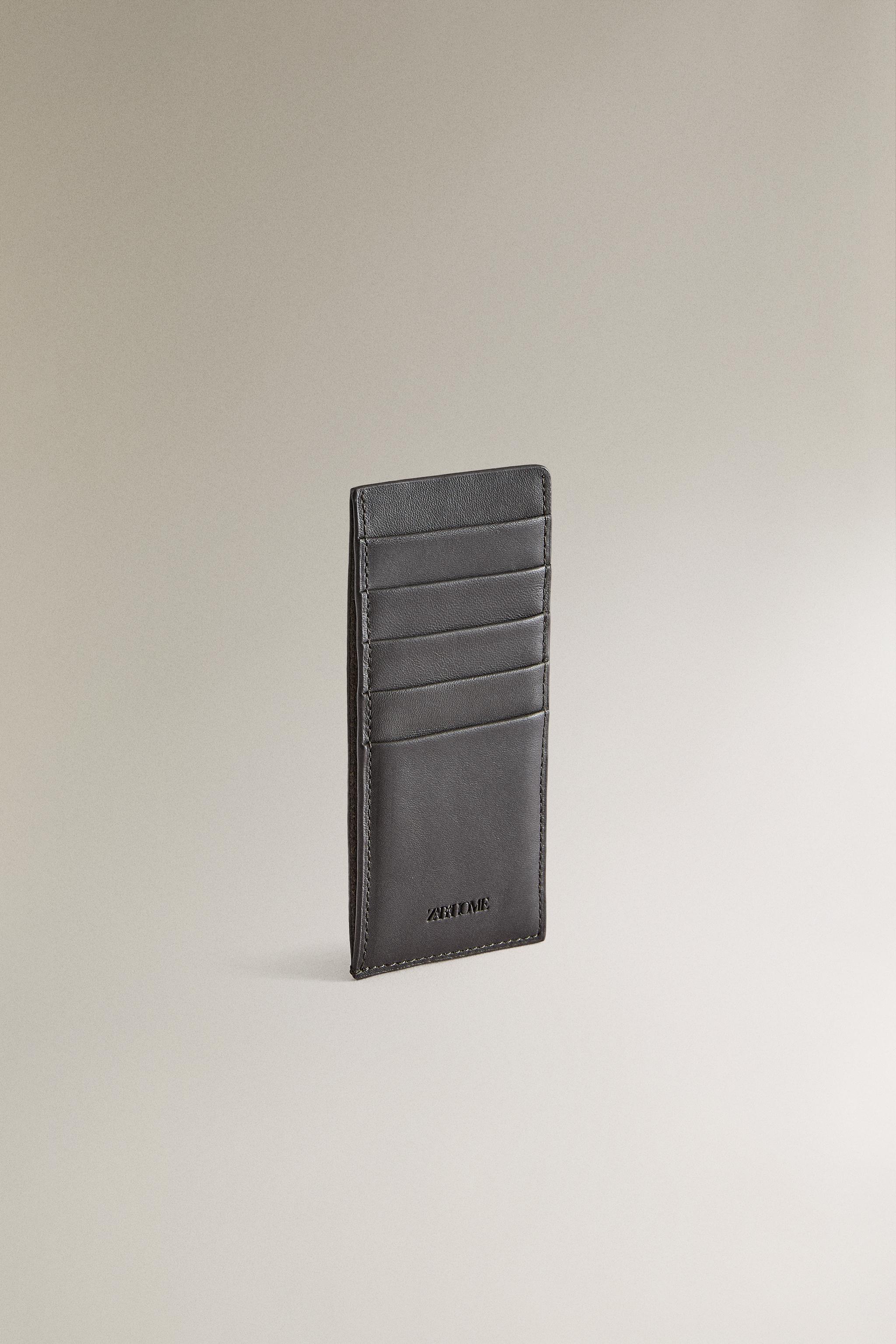 LEATHER CARD HOLDER - Chocolate Brown | ZARA United States