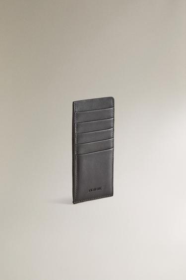 PORTE-CARTES CUIR - Marron chocolat de Zara - Image 1