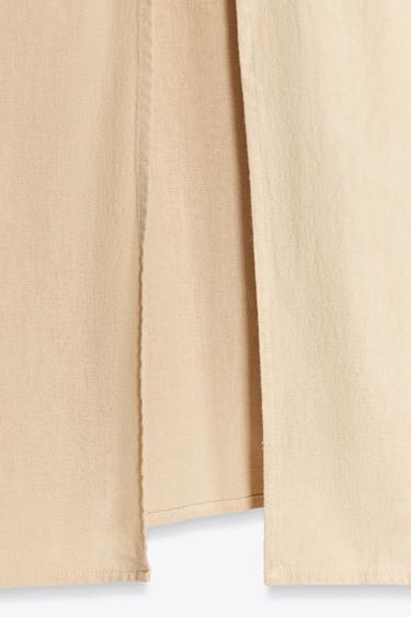 LINEN BLEND MIDI STRAPPY DRESS - Beige by Zara - Image 7