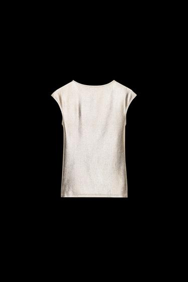 CAMISETA METALIZADA - Dorado de Zara