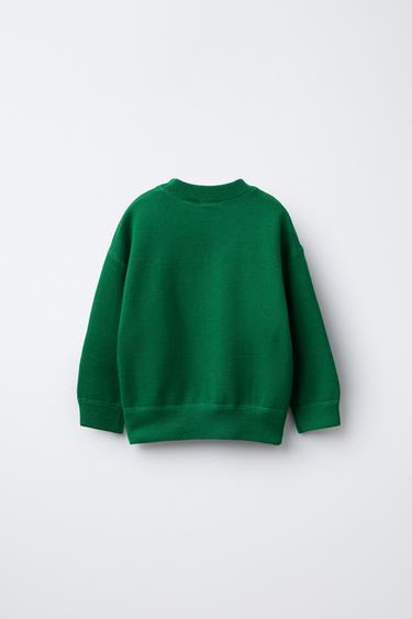 PLAIN KNIT SWEATER - Green by Zara - Image 1