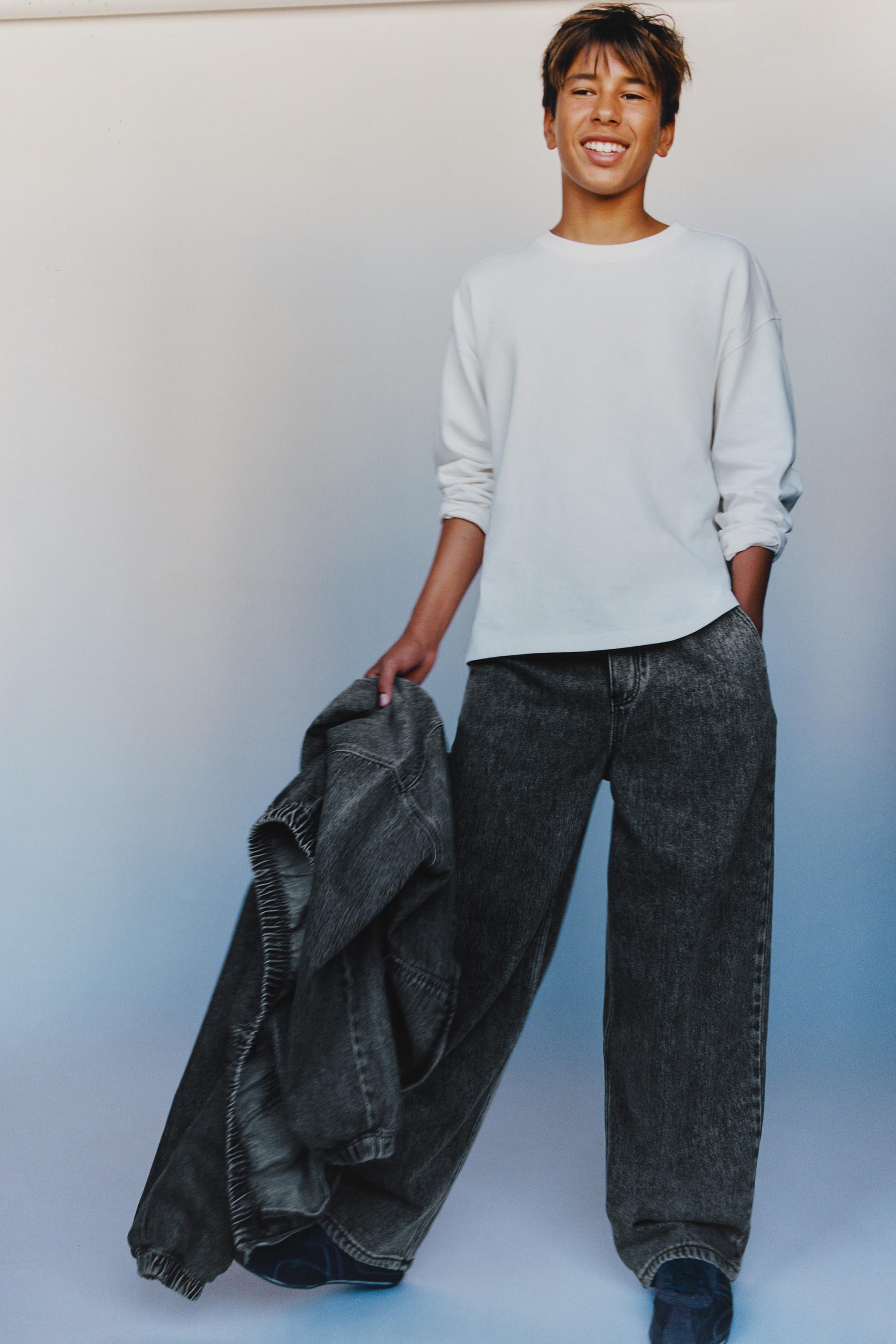 フード＆ラベル付きデニムジャケット - グレー | ZARA Japan / 日本