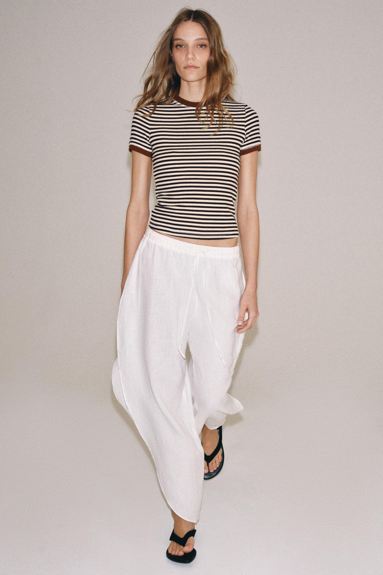 STRIPED SHORT SLEEVE T-SHIRT — striped