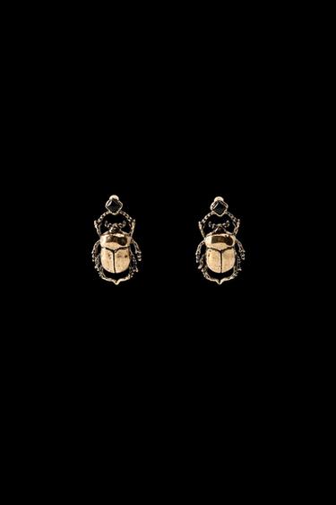 Zara MAXI BEETLE EARRINGS - Golden - Image 0