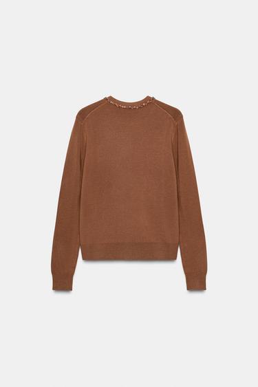 JEWEL CARDIGAN - Marron de Zara - Image 1