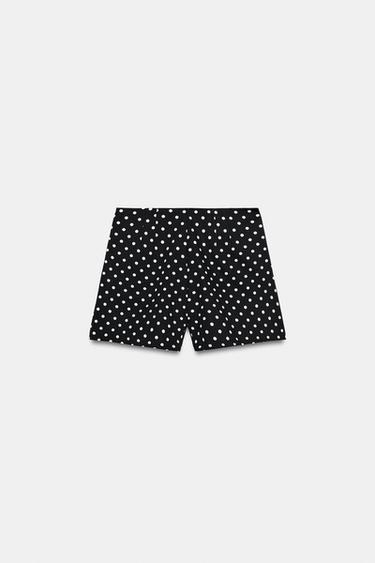 HIGH-WAIST DOT SHORTS - Black / Ecru by Zara - Image 4