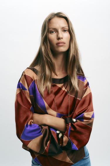CHEMISE SATINÉE IMPRIMÉE - Multicolore de Zara