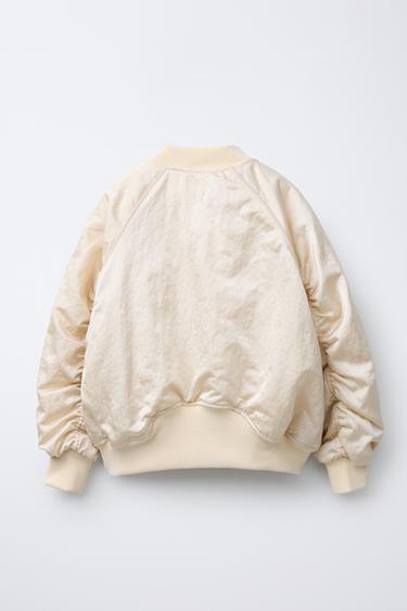 GLOSSY BOMBER JACKET - Light ecru by Zara - Image 1