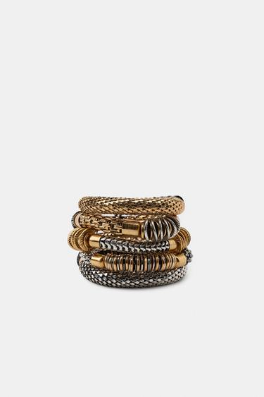 PACK 5 PULSERAS ELÁSTICAS COMBINADAS - Oro / Plata de Zara