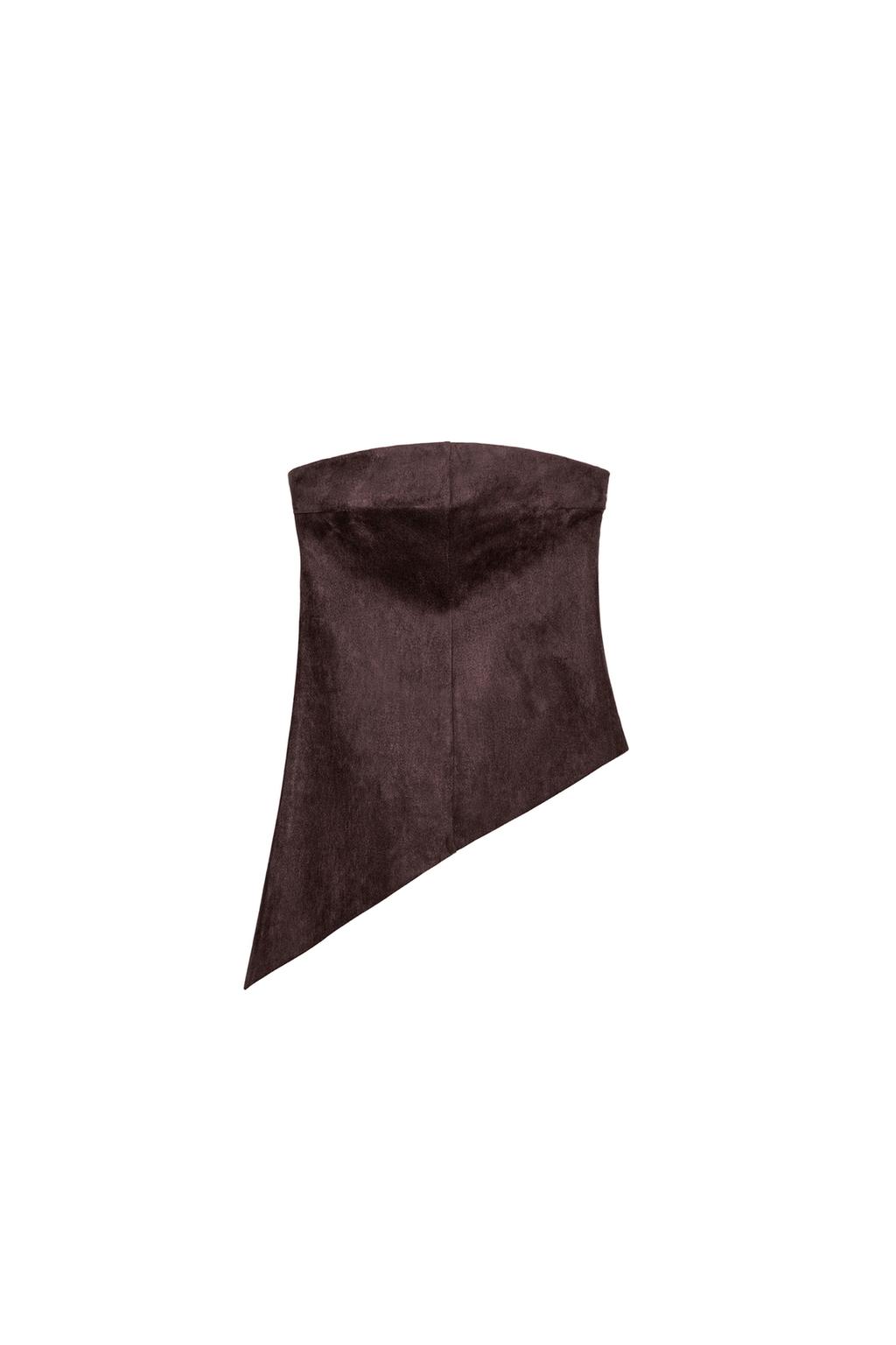 FAUX SUEDE ASYMMETRIC TOP - image 3