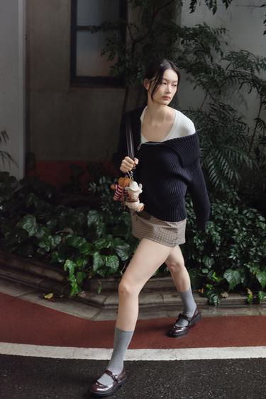 ZIP-UP RIB KNIT CARDIGAN - Navy blue by Zara
