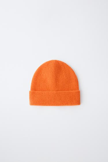 ZARA TIMELESS - 100% CASHMERE HAT — Orange 1